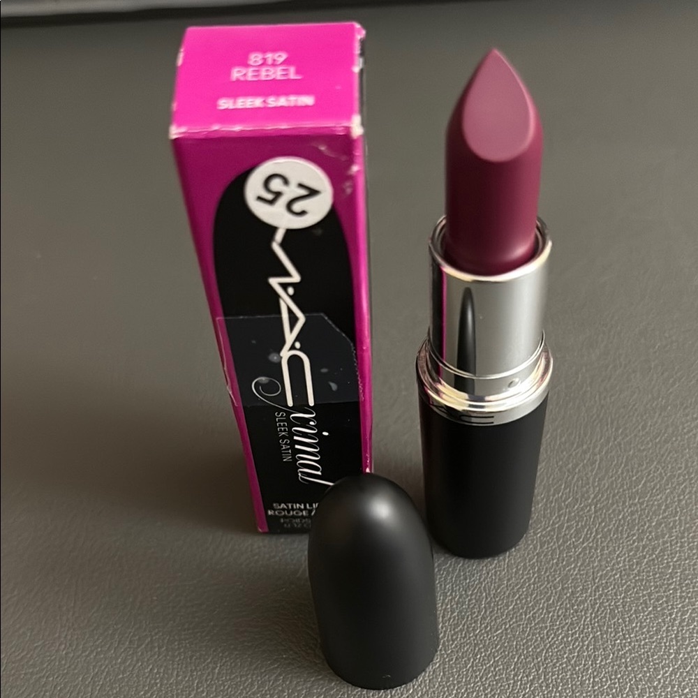 MAC Cosmetics MACximal Sleek Satin Lipstick in Rebel - Deep Purple NIB